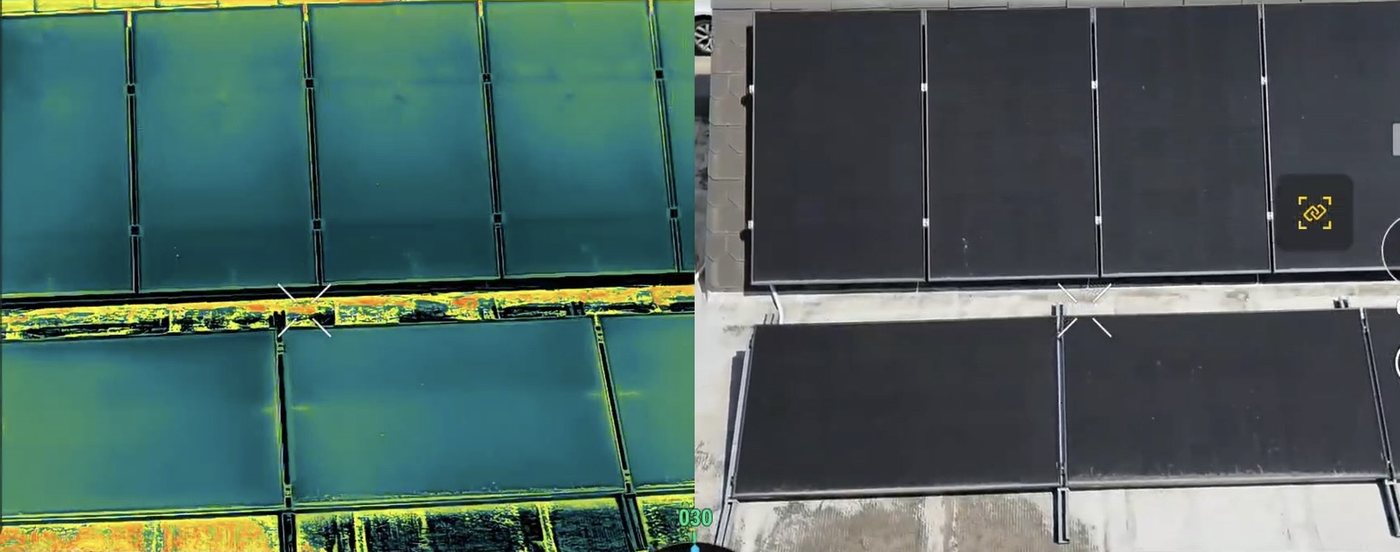 Audit thermographique de panneaux photovoltaïques par drone